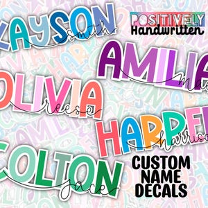 Personalized Boys, Girl Name Stickers | First And Middle of Last Name | Colorful Water bottle sticker | Laptop Labels | Personalized Gifts
