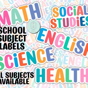 Etiquetas adhesivas personalizadas para materias escolares / Para cuadernos y útiles escolares, libros / Regreso a la escuela / Regalos personalizados