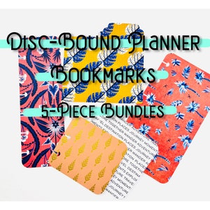 5-piece bundles. Disc bound Page Marker for Journal Planner Notebook. Page dividers. Bookmark. Happy Planner.