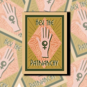 Hex The Patriarchy Tarot Card Sticker: Pro Choice, Water-Resistant Decal