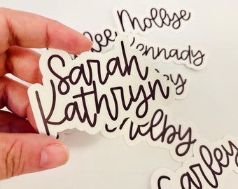 Handwritten Custom Name Stickers | First and Middle, Last Names | Water bottle sticker | Name Labels | Personalized Gifts