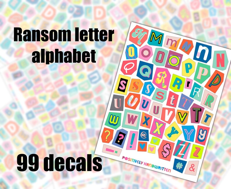 Burn Book, Ransom Note Decals | Set of 99 Stickers | Colorful School ...