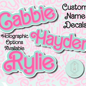 Adesivos de nome personalizados | Nomes e sobrenomes | Adesivo de garrafa de água com fonte de boneca | Etiquetas de nome | Presentes personalizados