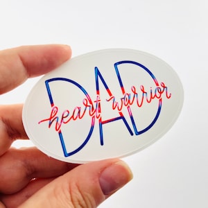 Heart Warrior Dad Sticker: CHD Awareness Decal
