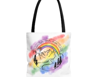 Pride Flag Tote Bag: LGBTQ Rainbow Design, Reusable Shopping Bag