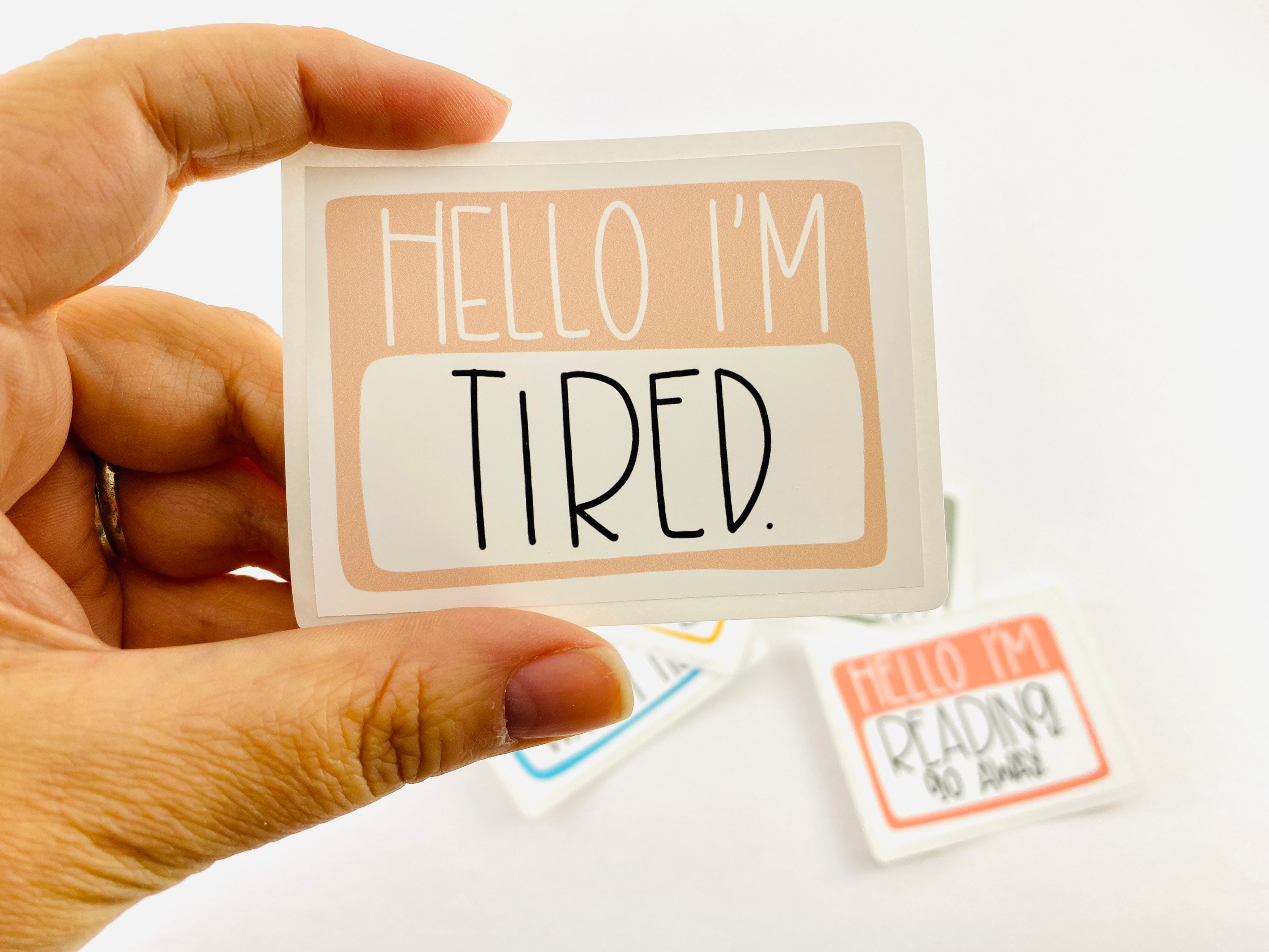 Hello Im Tired Laptop Decal. Funny Name Tag Water Bottle or - Etsy Hello Im Tired Laptop Decal. Funny Name Tag Water Bottle or - Etsy