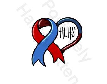 HLHS Awareness Ribbon PNG: Congenital Heart Defect Art (Digital File)
