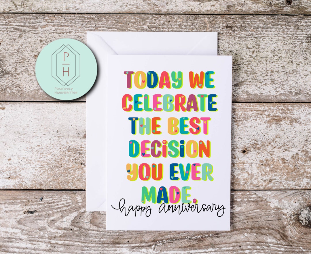 Funny Anniversary Card: Handmade, Hand-lettered Greeting Card - Etsy