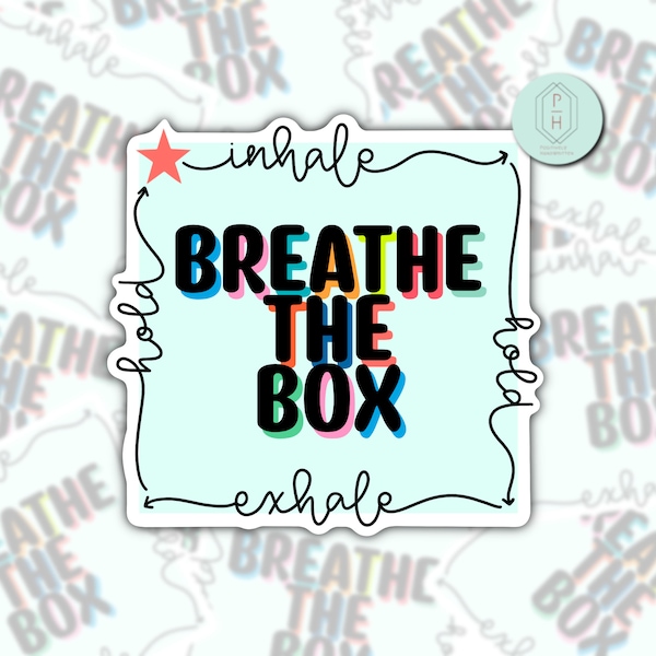 Breathe The Box Sticker: Mental Health Decal for Laptop, Water Bottle