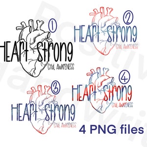 CHD Awareness Art: Anatomical Heart Digital Files (4 PNG)