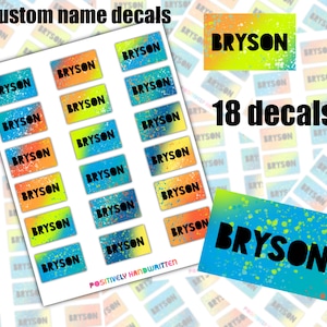 Etiquetas de nombres para niños / Hoja de pegatinas de nombres personalizados / Etiquetas de nombres personalizadas / Etiquetas escolares coloridas