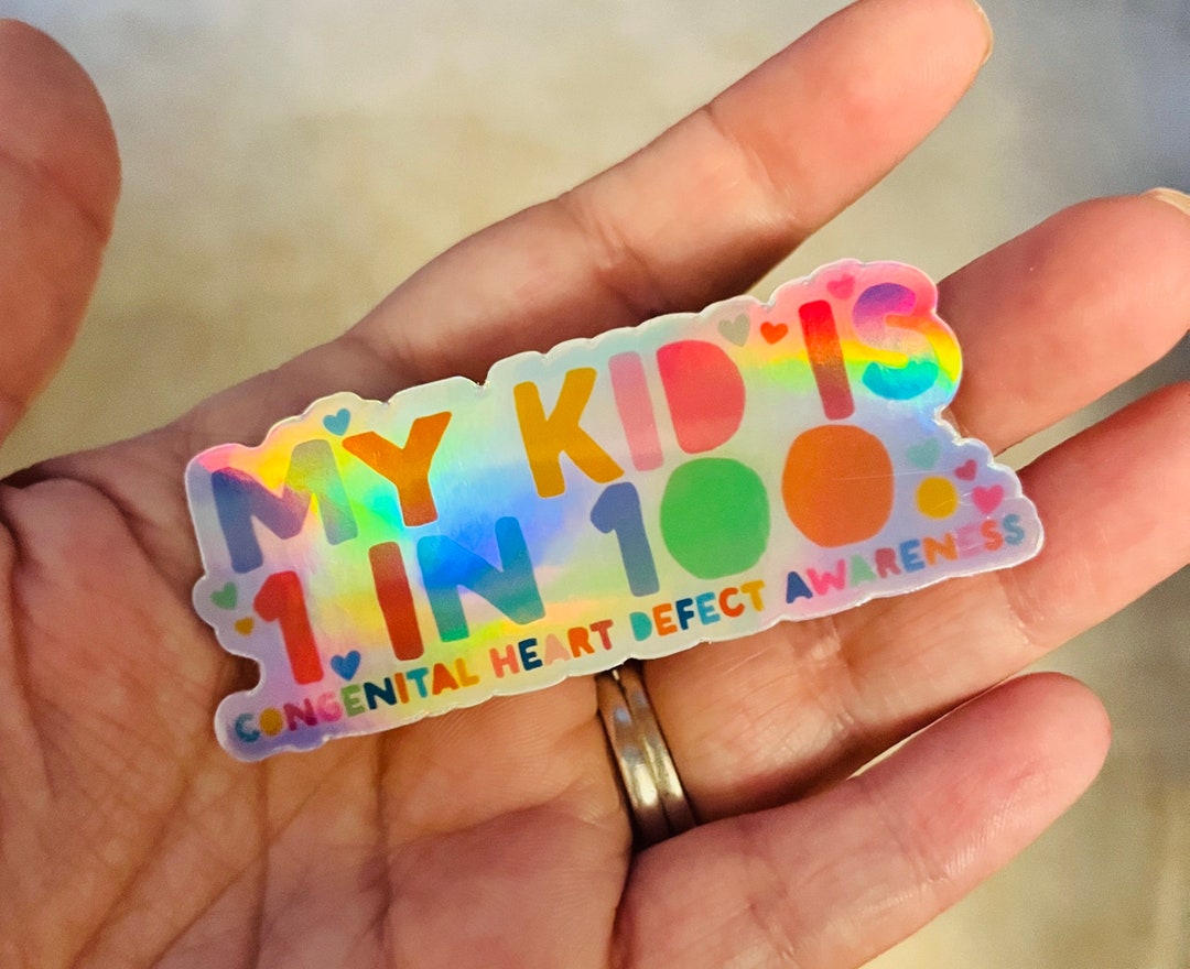 Holographic Congenital Heart Defect Awareness Sticker: Weatherproof CHD ...