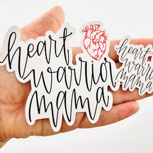 Heart Warrior Mom | Congenital heart defect. CHD awareness. Weather resistant decal for phone or laptop, water bottle