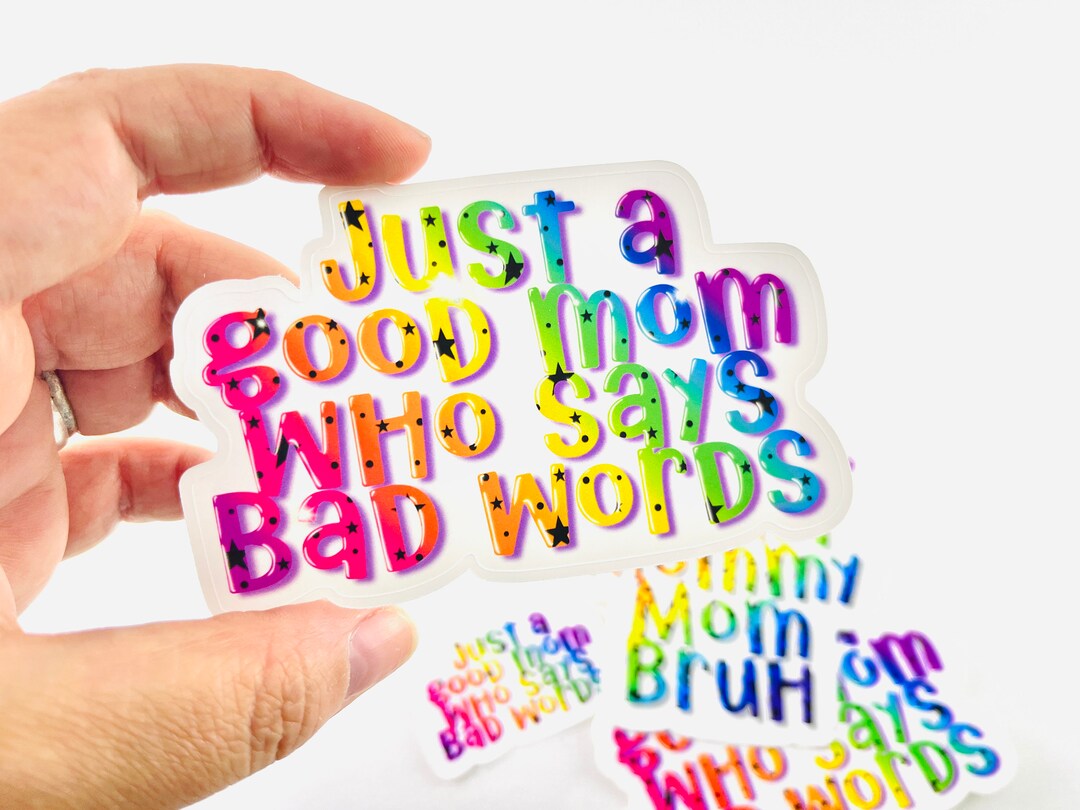 Good Mom Bad Words Sticker: 80s Rainbow Cheetah Decal - Etsy