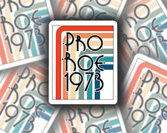 Pro Roe 1973| Water Resistant Sticker | Retro Pro Choice Decal | Roe v Wade | Equal Rights | Coat hanger | Bumper Sticker