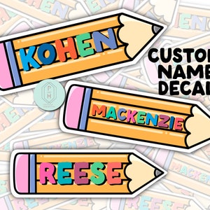 adesivos com nomes personalizados | Nome e meio, sobrenomes | Estojo de lápis, etiqueta da garrafa de água | Etiquetas de nome | Presentes personalizados