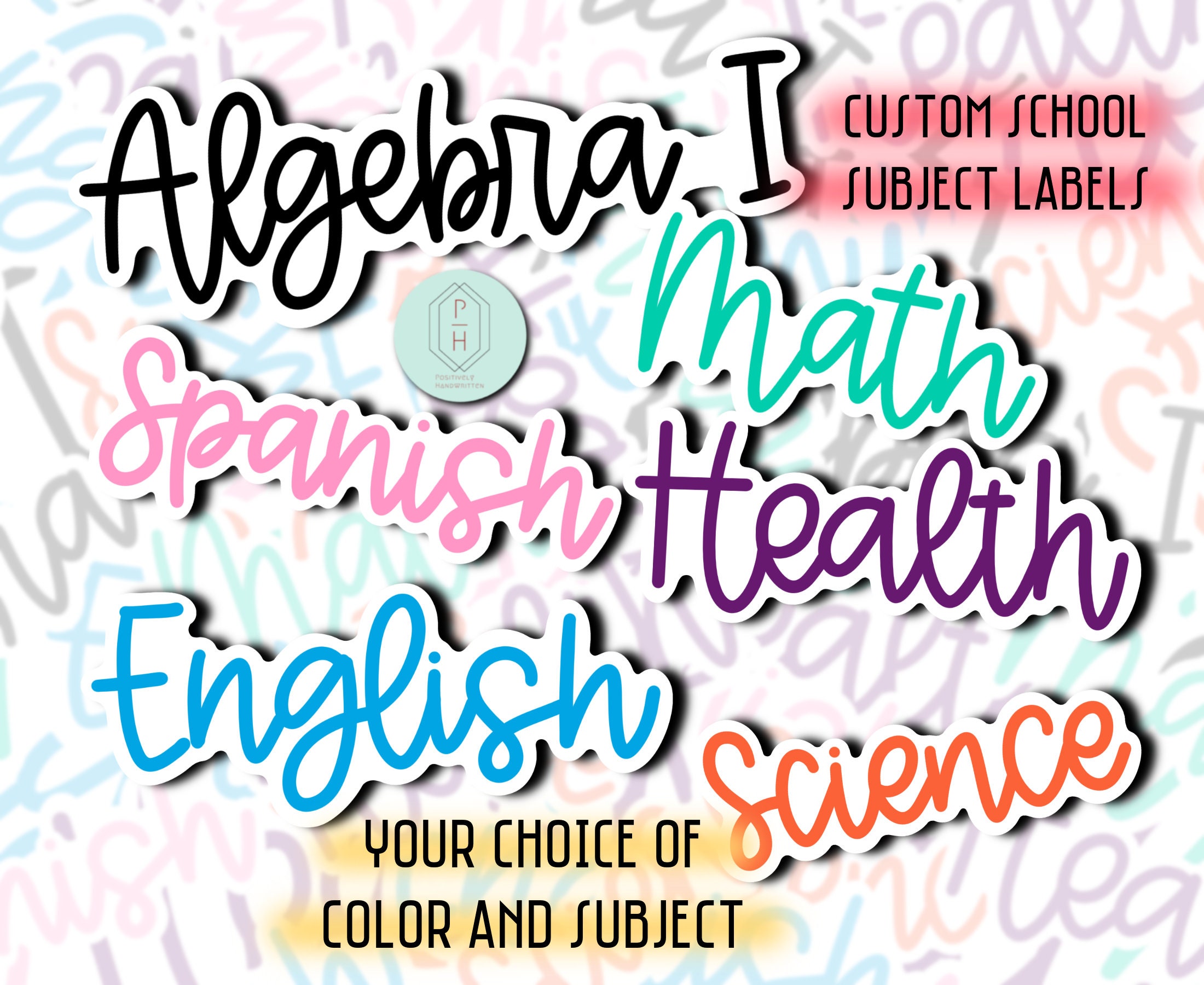 Custom School Subject Label Stickers | For Notebooks and School Books | Water Resistant sticker | Back To School Labels | Personalized Gifts