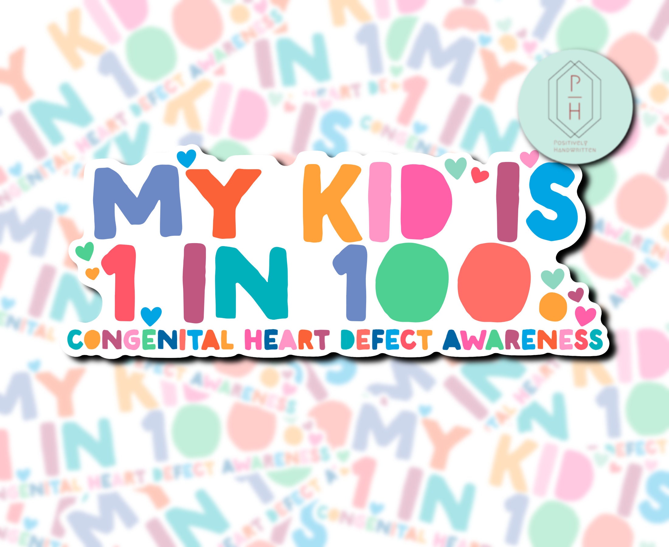 Holographic Congenital Heart Defect Awareness Sticker: Weatherproof CHD  Decal - Etsy, image size:2200x1800