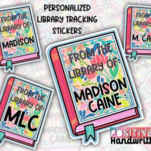 Pegatinas personalizadas "De la Biblioteca de" / Rastreador de libros colorido / Club de lectura / Regalos personalizados