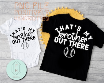 Baseball Brother PNG Design: Sibling Shirt Cricut Silhouette (Digital Download)