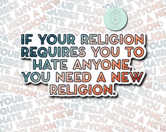 Feminist Religion Quote Sticker - Water-Resistant Laptop Decal