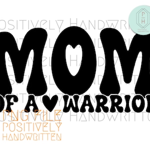 Mom of a Heart Warrior. Retro. CHD awareness PNG digital download. Congenital heart defect art. Digital file Png