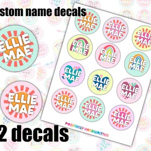 Etiquetas de nombres / Hoja de pegatinas de nombres personalizados / Etiquetas de nombres personalizadas / Etiquetas escolares coloridas para niñas pequeñas