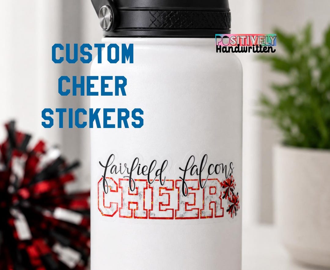 Custom Cheerleader Sticker, Personalized Team Mascot Vinyl Decal - Etsy