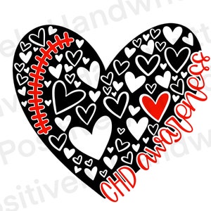 CHD Awareness Heart Warrior PNG: Handwritten Design (Digital Download)