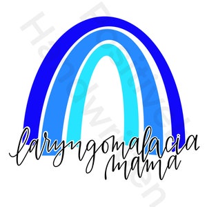 Laryngomalacie Mama Boho Rainbow PNG: Defect Awareness Art (digitale download)
