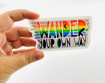 Wander deinen eigenen Weg | Stolz Sticker | LGBTQ+ Wetterfeste Aufkleber | Stolz | Verbündeter | Gay Reisen