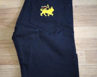 Men's black trousers will lion of judah