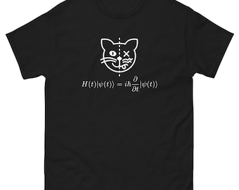 Schrodinger's Cat Science Quantum Mechanics Math Equation Short Sleeve T-Shirt | Math Gifts For Teachers