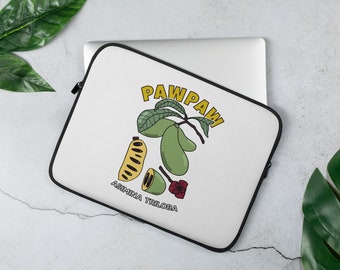 Custodia per laptop a forma di albero da frutto di papaia, Asimina Triloba, regalo per giardiniere di frutteti e foreste alimentari