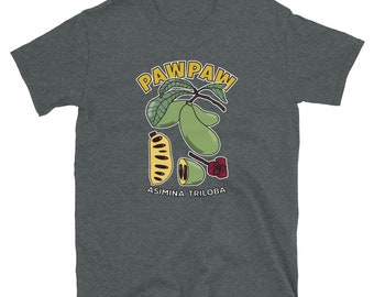 Pawpaw Fruit Tree Asimina Triloba Short-Sleeve T-Shirt, Food Forest Orchard Gardener Gift Shirt