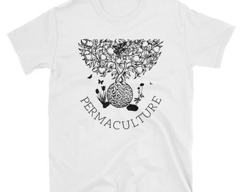 Permaculture Shirt, Gardening tshirt, Food Forest Plant Guild Graphic Tee, Short-Sleeve Unisex T-Shirt