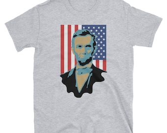 Abe Lincoln Shirt, American Flag Shirt, US President Abraham Lincoln Shirt, Gift For History Buff