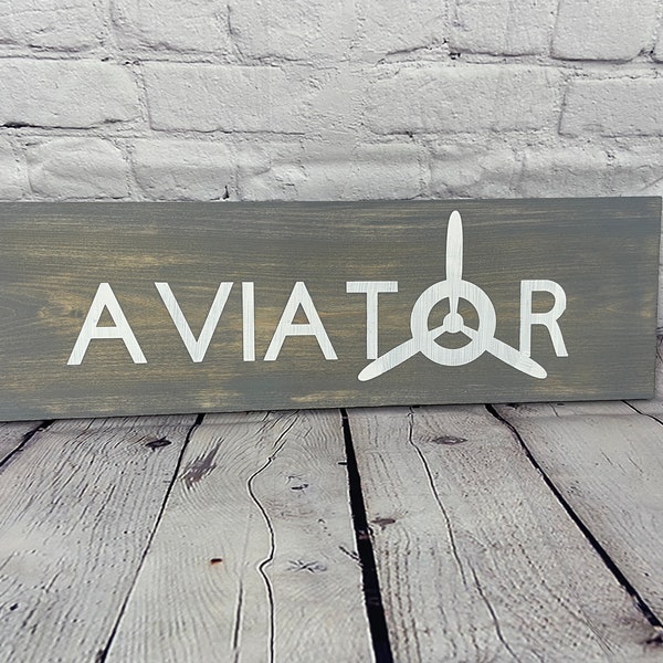 Aviation Aviator Sign  - Aviation Signs - Aviation Gift - Wood Signs - 10x8