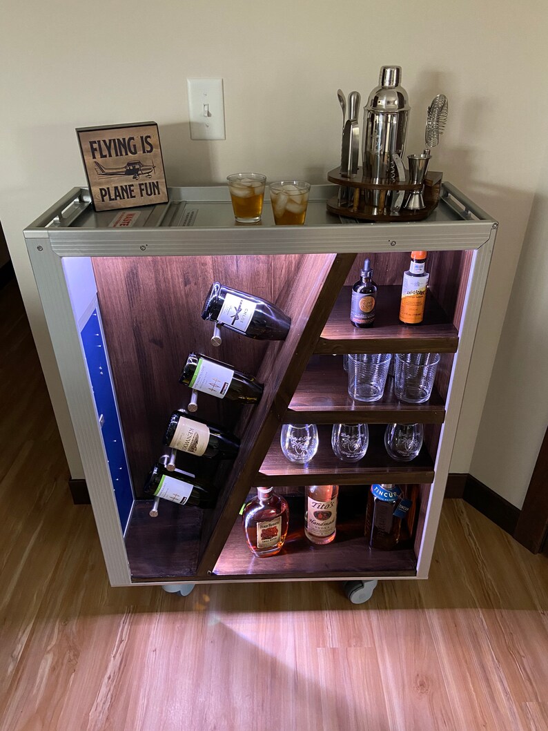 Airline Galley Wine Bar Cart Authentic Airline Trolley Etsy