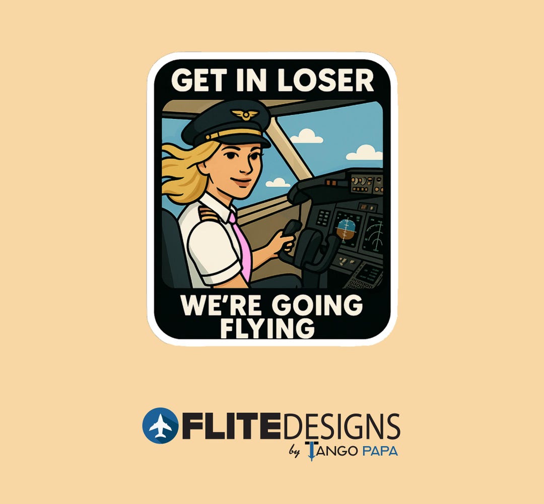 Pilot Image Sticker Funny Female Pilot Sticker | Aviation Gift - Etsy