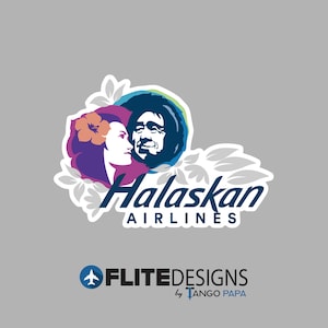 Sticker | Halaskan Airlines Merger Sticker - Hawaiian Airlines - Alaska Airlines - Flight Sticker - Pilot - Pilot Gift - Flight Attendant