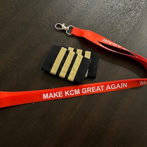 Make KCM Great Again - Airline Pilot Lanyard - Pilot Lanyard - Flight Attendant Lanyard - Cabin Crew Lanyard