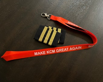 Make KCM Great Again - Airline Pilot Lanyard - Pilot Lanyard - Flight Attendant Lanyard - Cabin Crew Lanyard