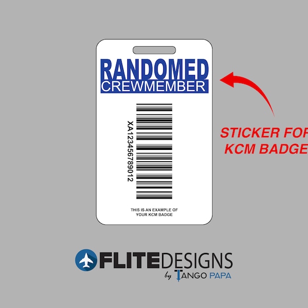 Original Randomed Crewmember Vinyl Sticker for KCM Badge - Known Crewmember - Known Crew Member - KCM - Pilot - Flight Attendant - Gift