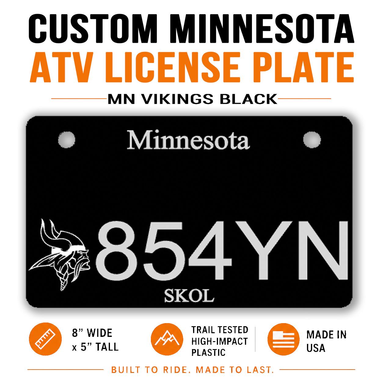Custom License Plate ATV UTV - Minnesota - Wisconsin - Iowa - Etsy