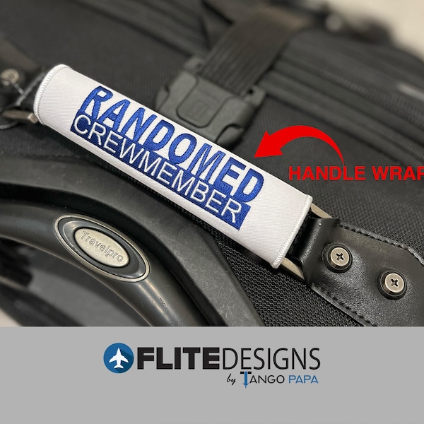 Original Randomed Crewmember Luggage Handle Wrap - Bag Tag - Pilot - Flight Attendant Bag Tag - Known Crewmember - KCM - Known Crew Member