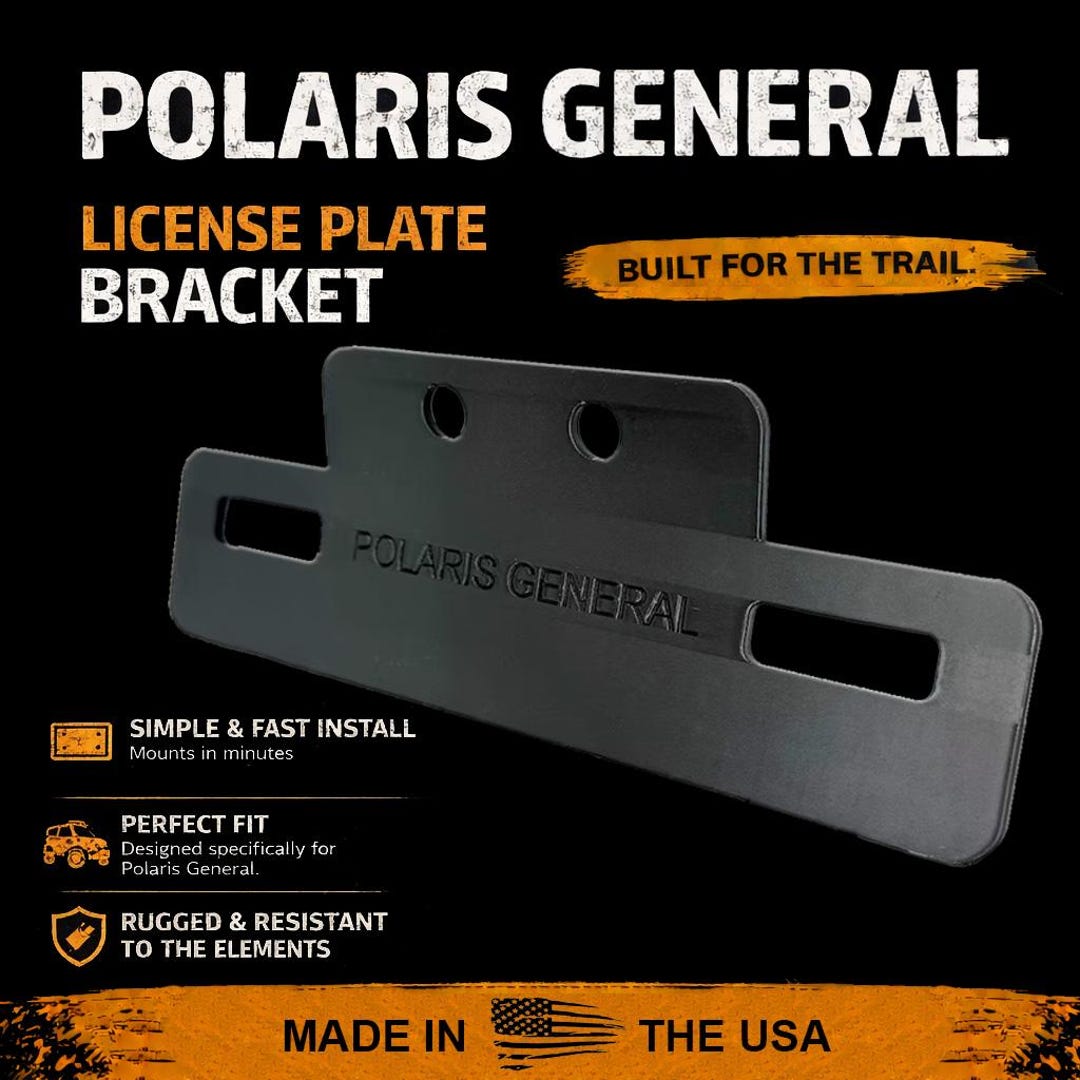 Polaris General License Plate Bracket: ATV UTV Side by Side Mount
