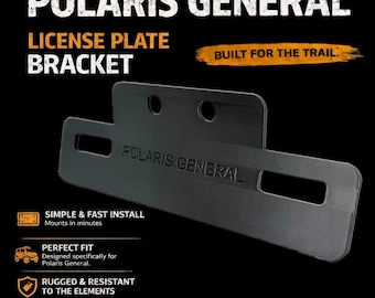 Polaris General License Plate Bracket: ATV UTV Side by Side Mount