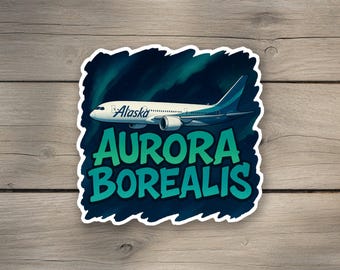 Pegatina de la aurora boreal del Alaska Airlines 787 / Regalo de aviación