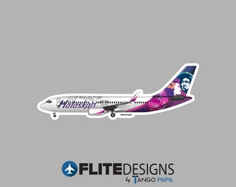 Halaskan Airlines Boeing 737 Aviation Sticker - Hawaiian